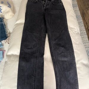 Denim Forum Charcoal High-Rise Jeans